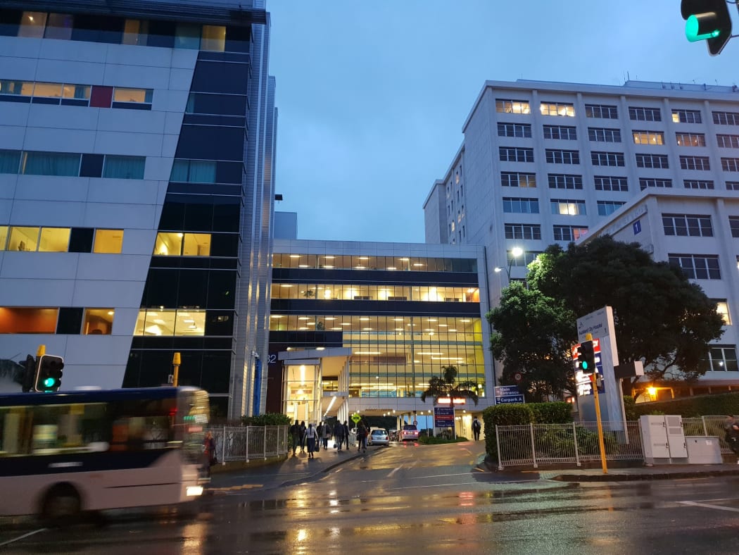 Outside Auckland Hospital this morning