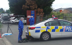 Police at the scene of the second death in Wilrose Place in Gate Pa.