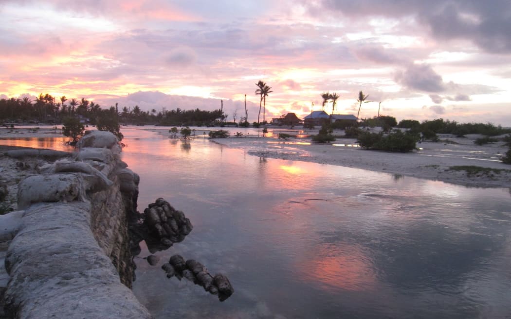Rising sea levels in Kiribati.