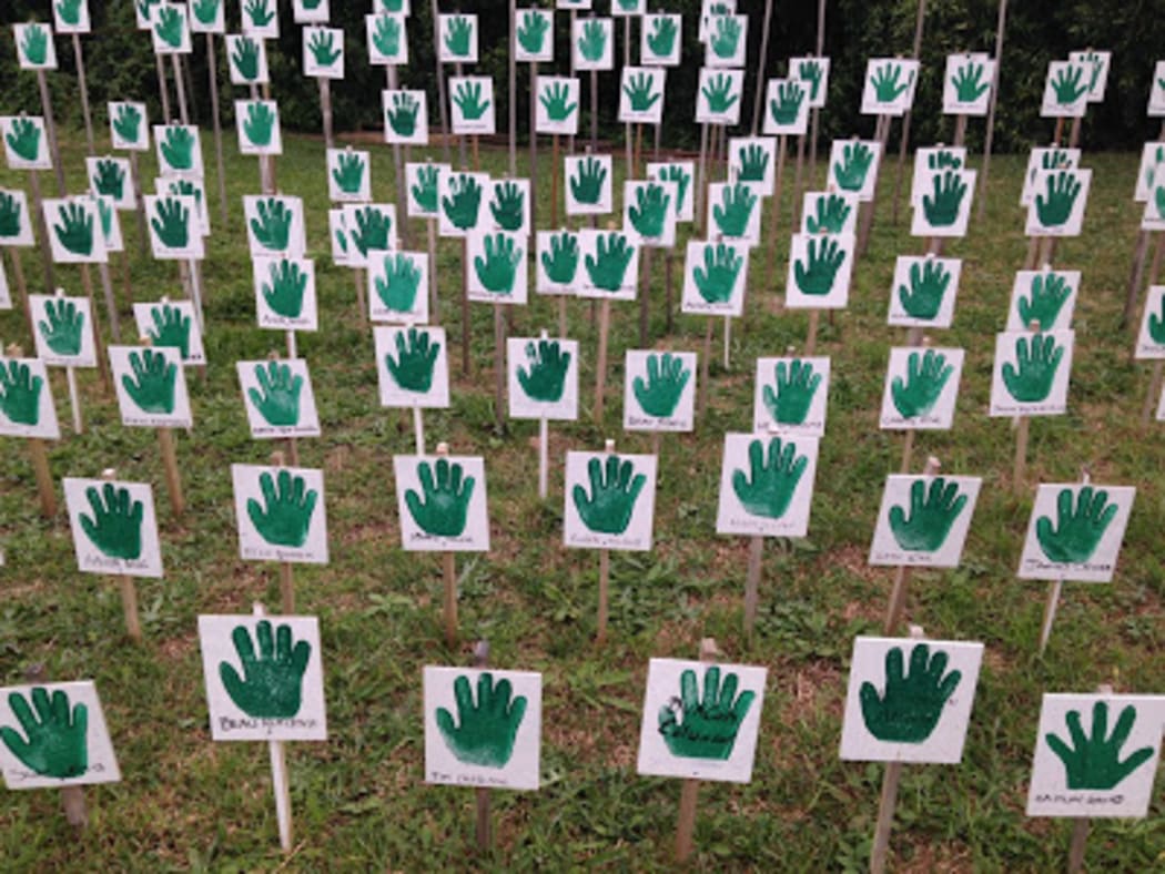 Hands up for democracy protest in Norfolk Island
