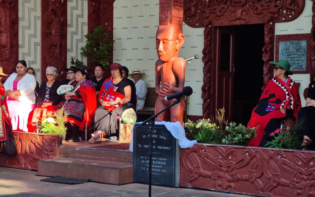 Women on the paepae at Waitangi Marae 5 February 2024