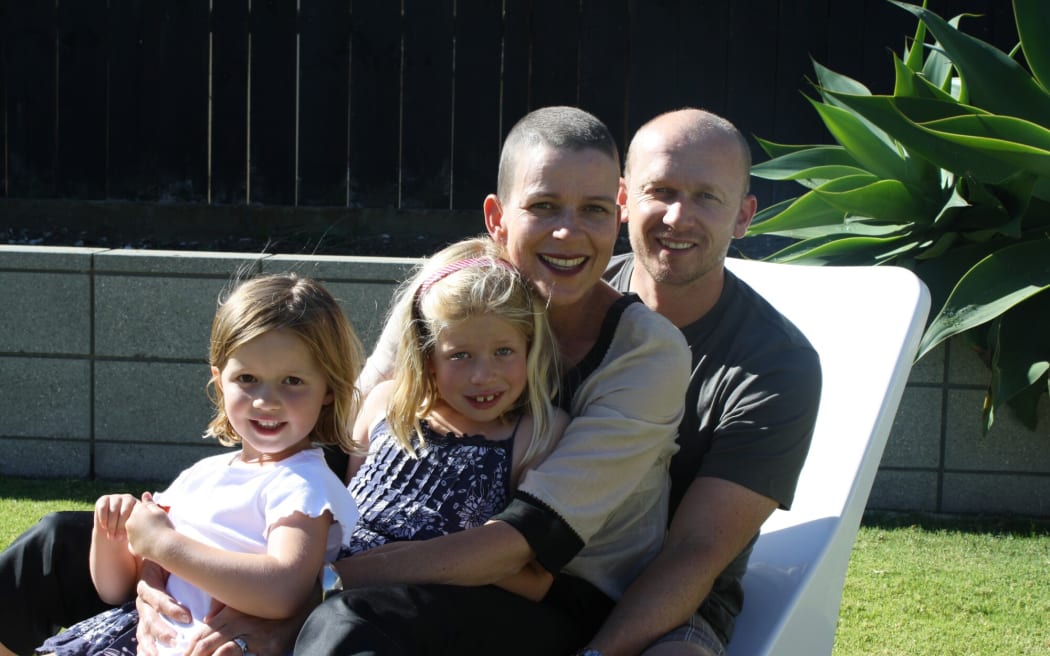 Cancer survivor and Daffodil Day 2025 campaign lead Mandy Evans with her whānau.
