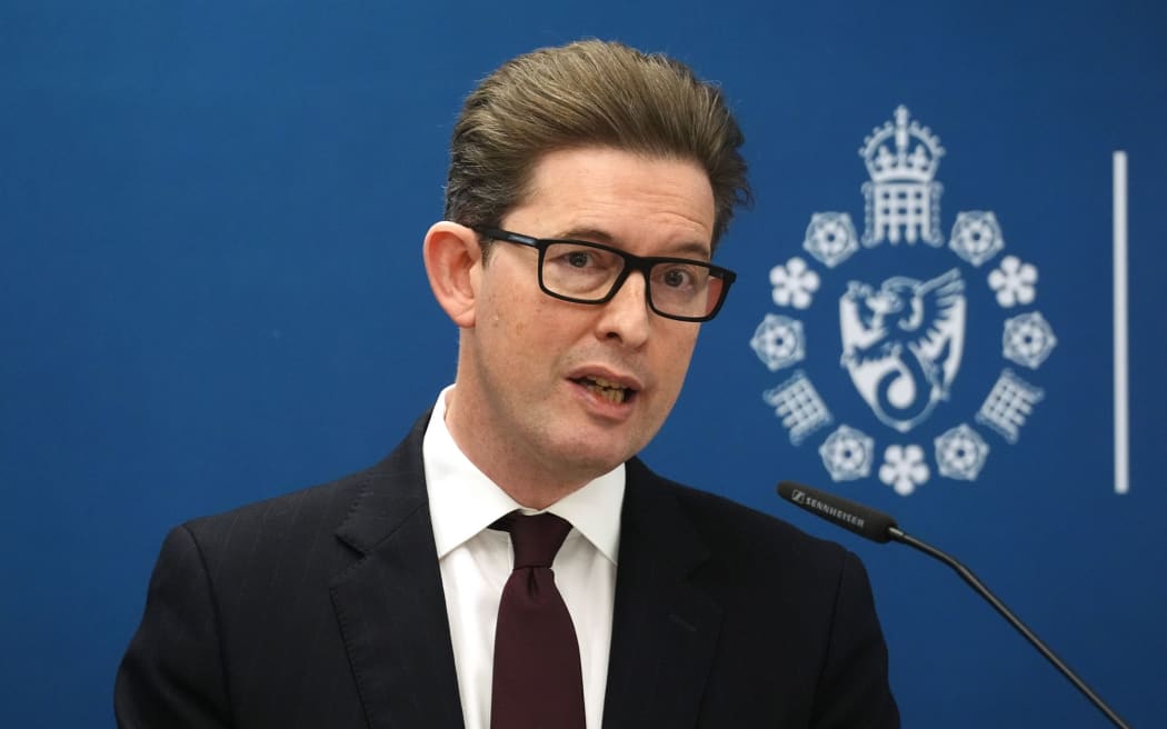Director General of MI5 Sir Ken McCallum delivers the annual Director General's Speech at Thames House, the security service's headquarters in London, on October 16.