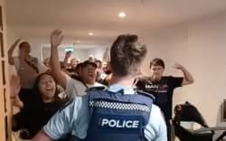 Footage shared by Destiny Church’s Brian Tamaki of the Te Atatū protest.
