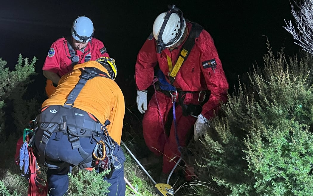 The man was able to be winched to safety during the very early hours of the morning.
