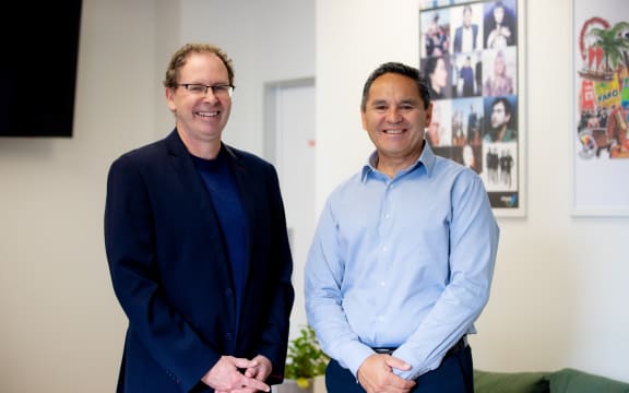 RNZ Chief Executive and Editor in Chief Paul Thompson and PMN Chief Executive Don Mann