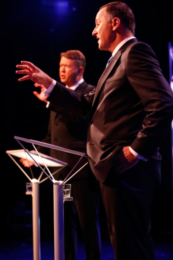 David Cunliffe, left, and John Key.