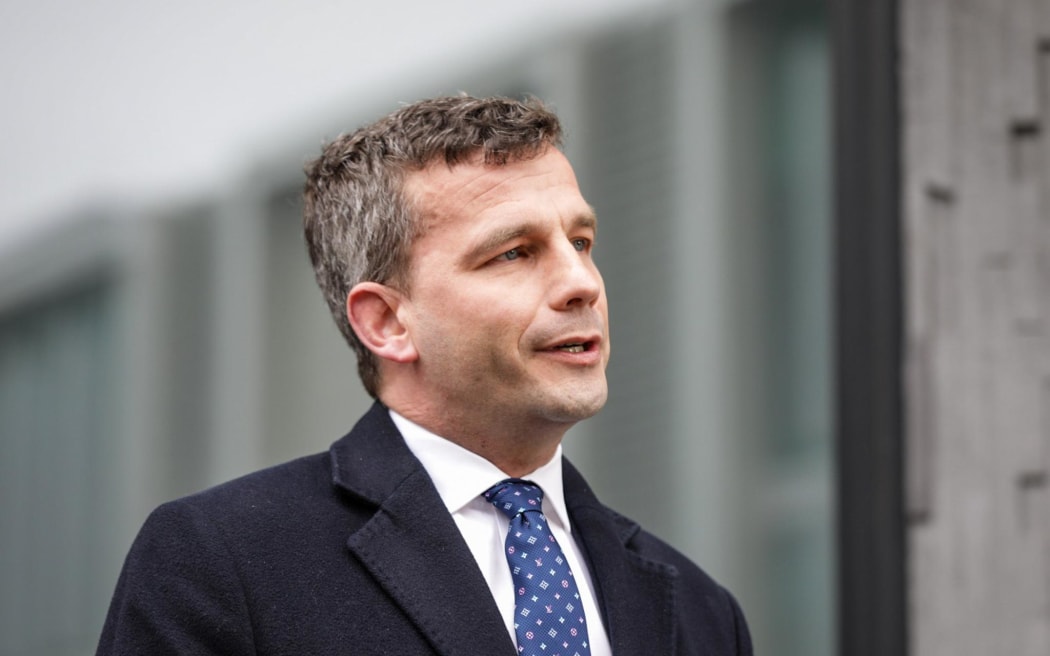 ACT Party leader David Seymour outside the Canterbury Employers' Chamber of Commerce on 29 September 2023.