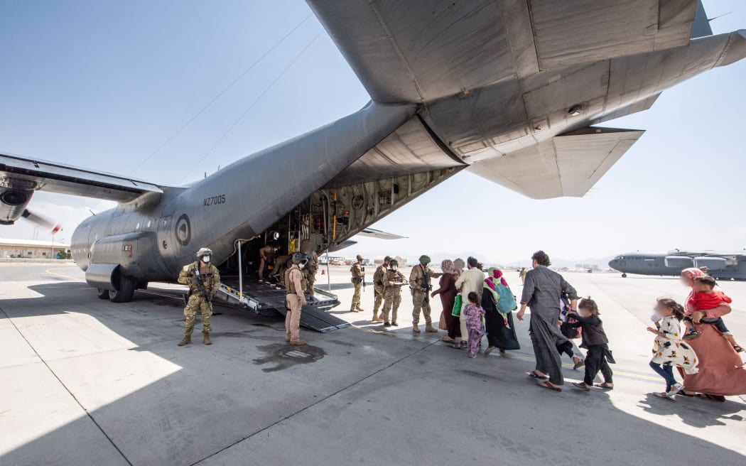 C-130H Hercules NZ7005 evacuating civilians in the Middle East.