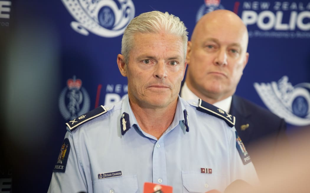 Police Commissioner Richard Chambers speaks at a media stand up on 24 February 2025.