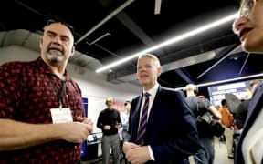 Labour Leader Chris Hipkins and Finance and Economy spokesperson Barbara Edmonds visit Auckland start-up space GridAKL.