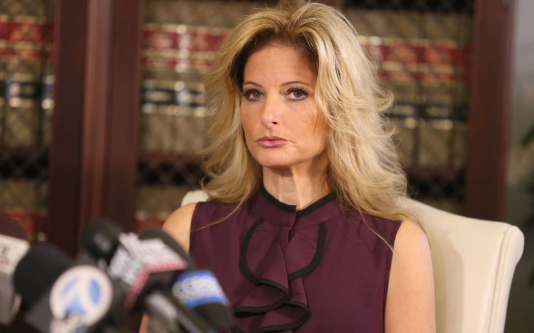 Former The Apprentice contestant Summer Zervos speaks at a press conference accusing Donald Trump of inappropriate sexual conduct.