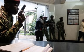 Kenyan special forces intervene after a bomb blast from the office block attached to DusitD2 hotel in Nairobi, Kenya, on 15 January, 2019.