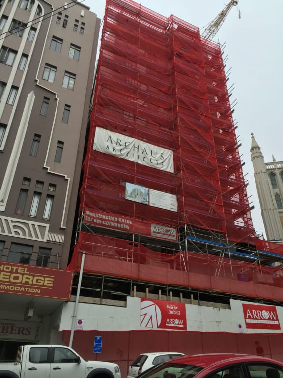 A new hotel being built on the corner of Boulcott and Willis streets.