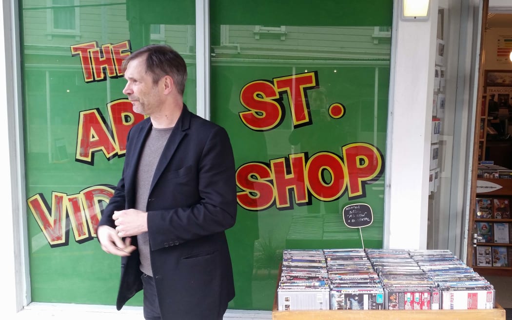 Andrew Armitage outside Aro Video.