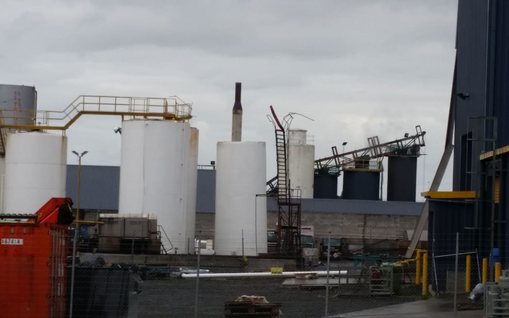 The scene of the explosion today.