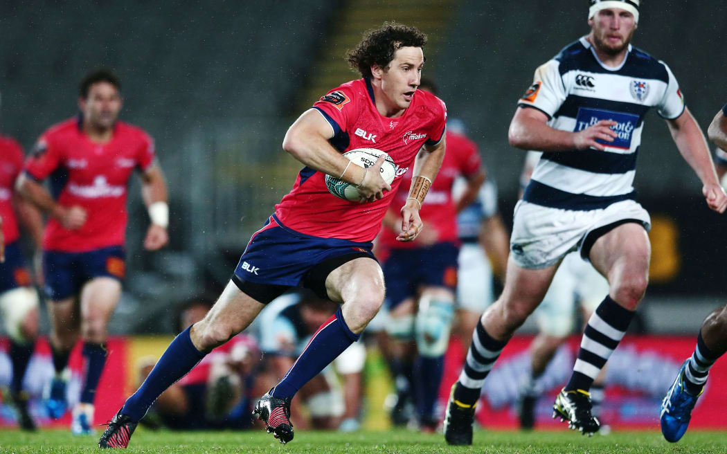 Tasman's Marty Banks on the burst in the side's first win over Auckland.