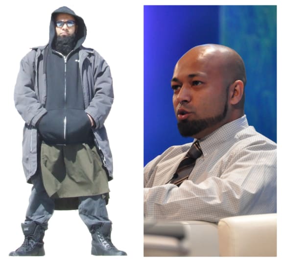 Mubin Shaikh before as a supporter of Jihadi culture (L) and after (R)
