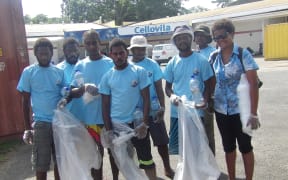 Clean up team outside Cellovila