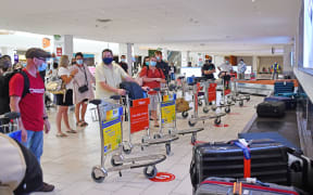 International travellers arrive at Nadi Airport.