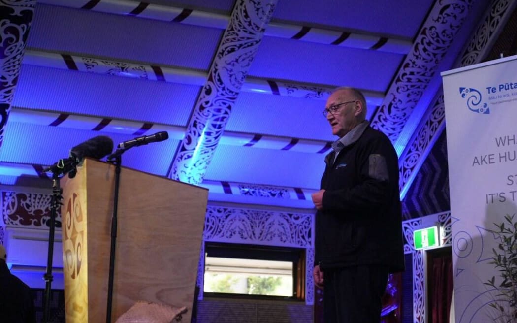 Te Pūtahitanga o Te Waipounamu general partnership board chair Tā Mark Solomon at a farewell event for the agency in Christchurch.