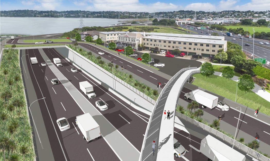 An image of the completed East West roading project.