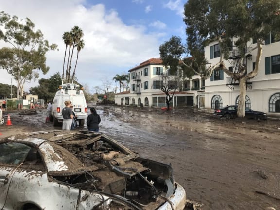Damage after the deadly mudslides in Southern California.