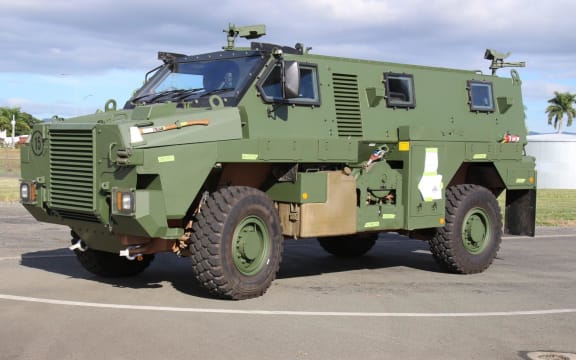 Australia's Bushmaster armoured vehicles arrive at Nadi, Fiji in May 2017