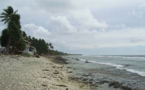 The coastline of Funafuti, Tuvalu's main island.