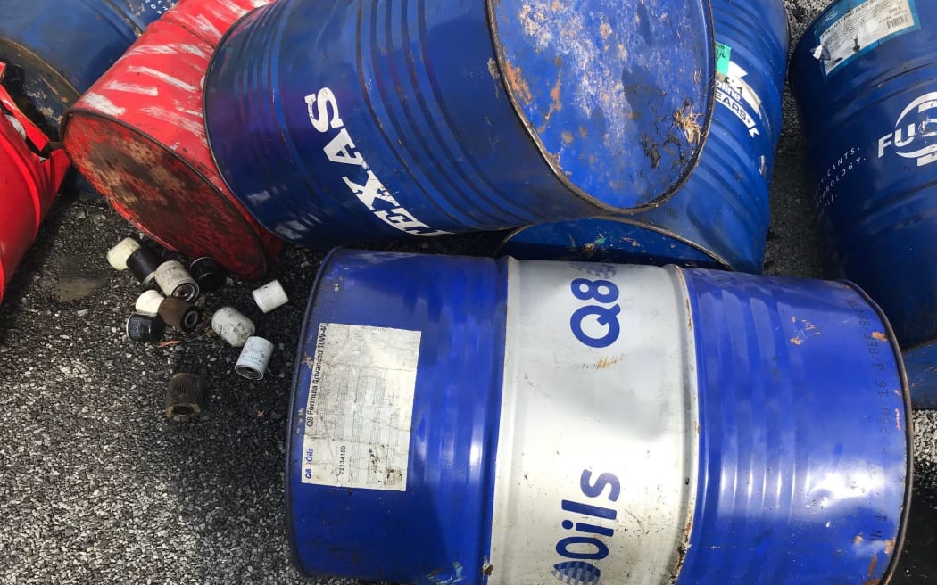 Auckland council is cracking down on illegal rubbish dumping, like these oil drums found on Ardmore Road.
