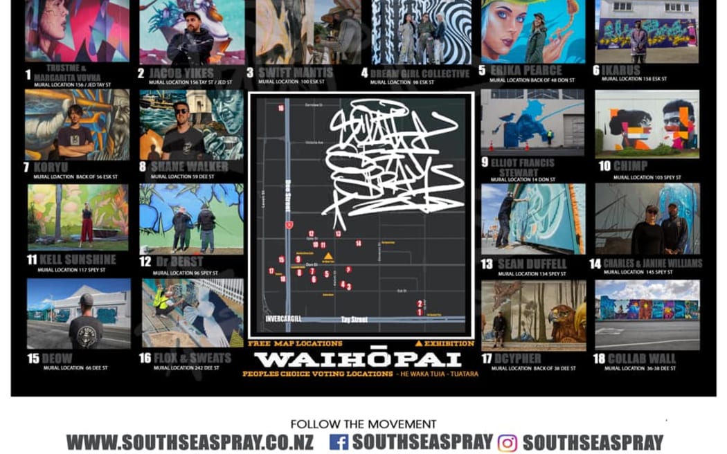 The South Sea Spray is an Exhibition of New Zealand's finest mural and street artists.