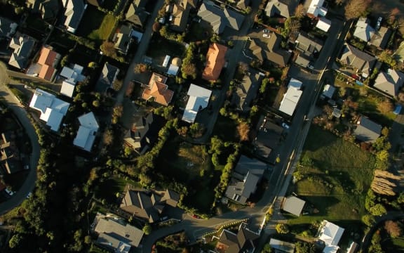 An aerial view of a Christchurch suburb.