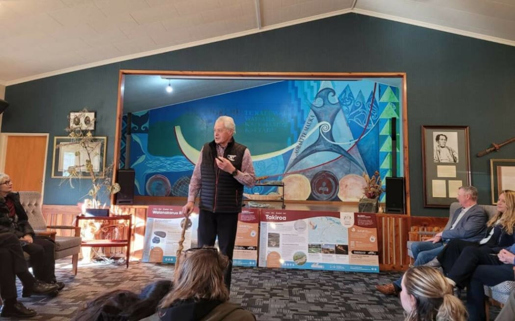 David Higgins welcomes Unesco members to Moeraki Marae