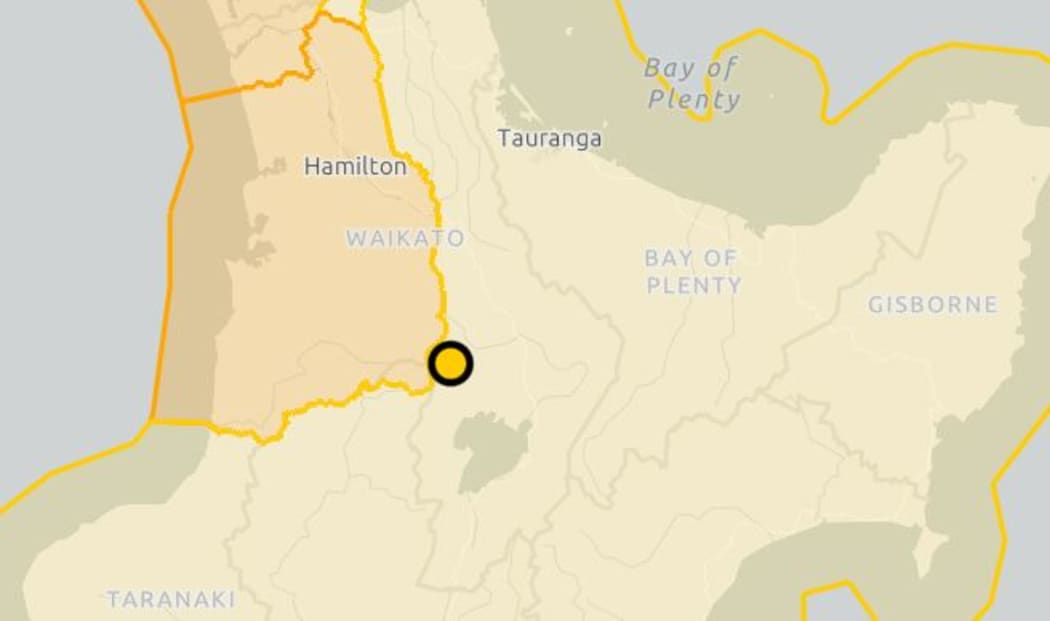 The alert level boundary in Waikato.