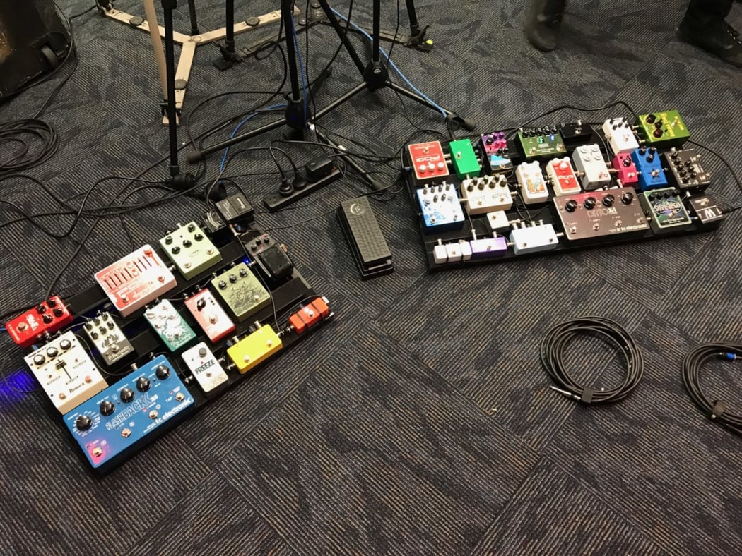 Alex Elvis' pedal boards