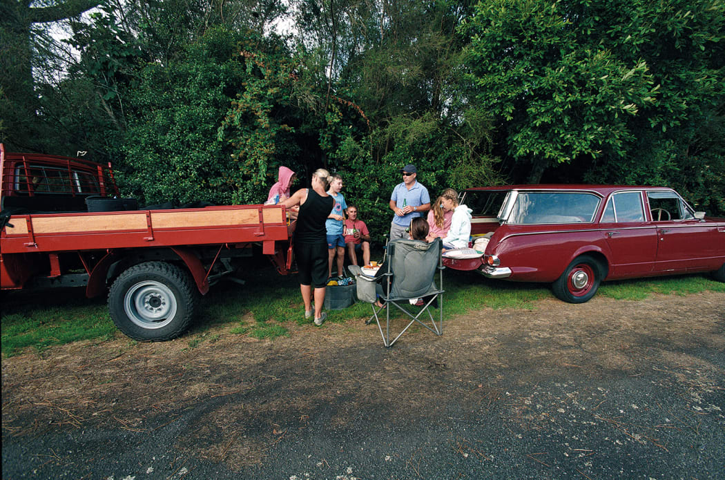 'Tailgating' outside Tirohanga Settlers Hall