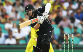Kane Williamson bats for the Black Caps in the first ODI against Australia in Sydney on 4 December 2016.