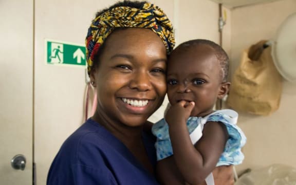 Deb Adesanya with Emmanuel.