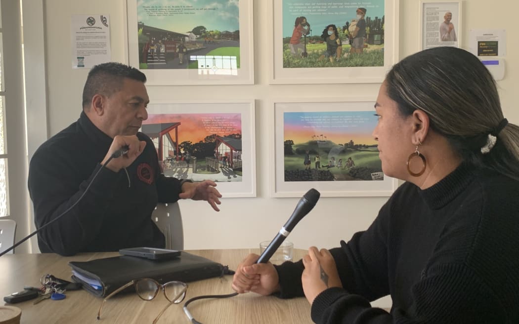 Julian Wilcox talks to Jacqueline Paul at Pūrangakura in Auckland