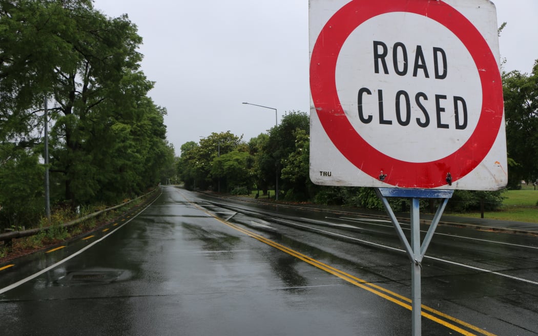 Avonside Drive in Christchurch is closed after flooding.