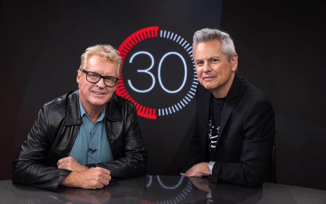 Musician and composer Don McGlashan  speaks to Guyon Espiner in studio for '30 with Guyon Espiner' season 4.