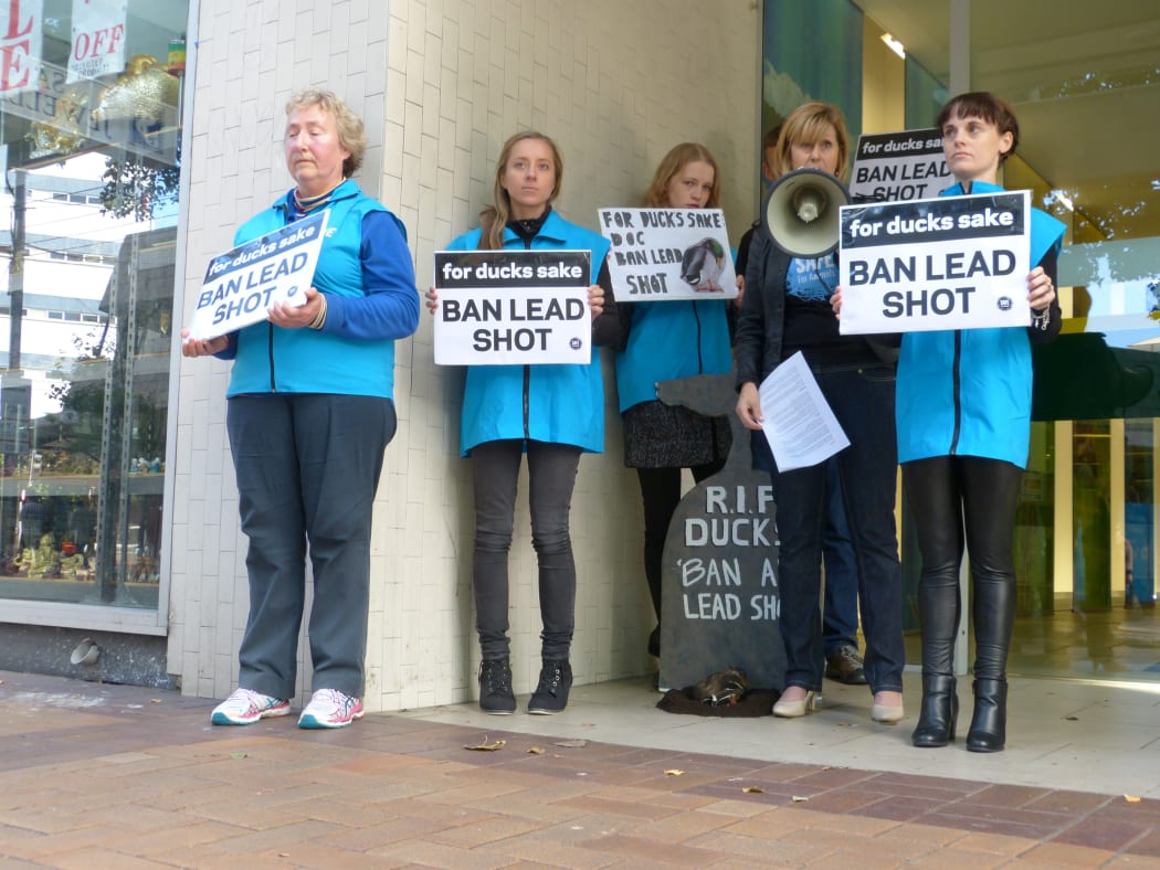 Protesters at Alfred's funeral.