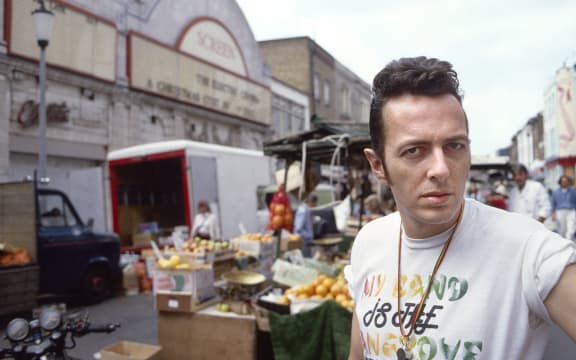 Joe Strummer from the Clash on London's Portobello Rd