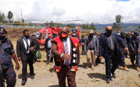 PNG Prime Minister James Marape arrives at Porgera