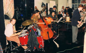 Freebass @ Cause Celebre (Nathan Haines playing saxophone on the right)