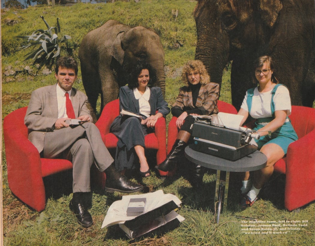 The original Nightline team, left to right: Bill Ralston, Joanna Paul, Belinda Todd and Susan Baldacci.