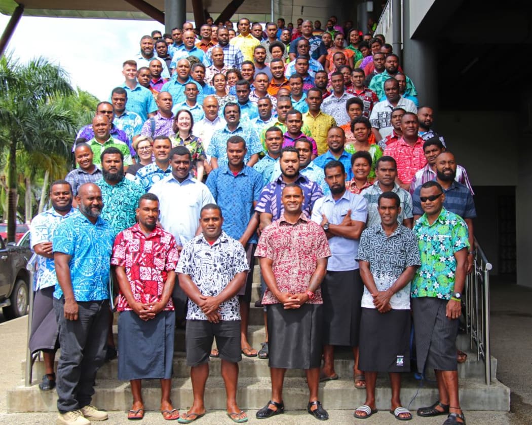 The first group of 172 Fijians leave for Australia's meatworks industry.