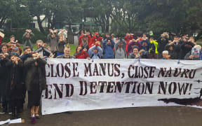 Protestors at Parliament have called on the government to step up and more forcefully oppose Australia's use of offshore detention camps.