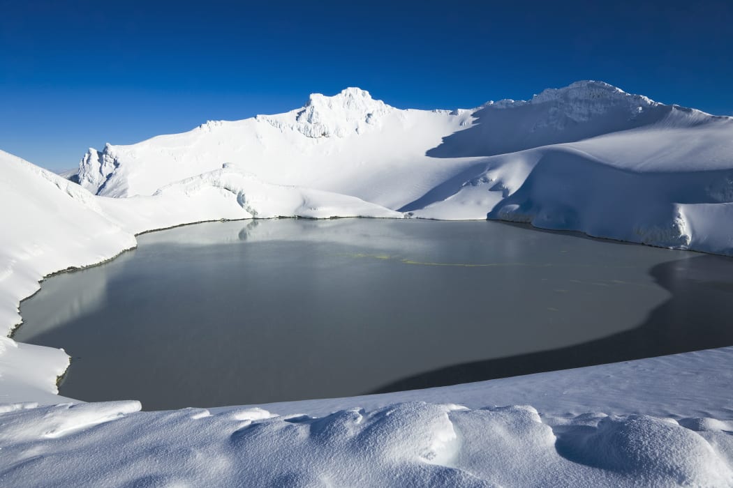 Mt Ruapehu crater lake, Tongariro National Park.