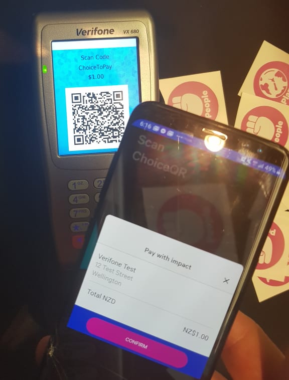 Choice’s payment system on an eftpos terminal.